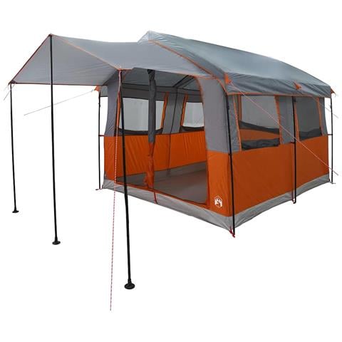 Tenda Familiare con tetto Grigio e arancione 324 x 255 x 230 cm - Foto 1