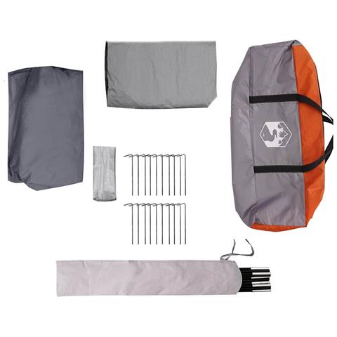 Tenda Familiare con tetto Grigio e arancione 324 x 255 x 230 cm - Foto 9