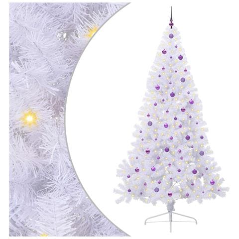 Albero di Natale artificiale Bianco 240 cm PVC e Acciaio - Foto 1