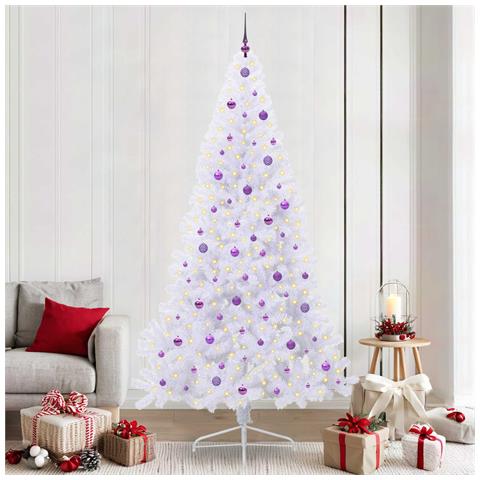 Albero di Natale artificiale Bianco 240 cm PVC e Acciaio - Foto 2