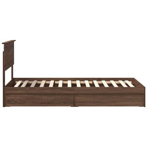 Letto con Contenitore con testiera Rovere Marrone 90 x 190 cm - Foto 9