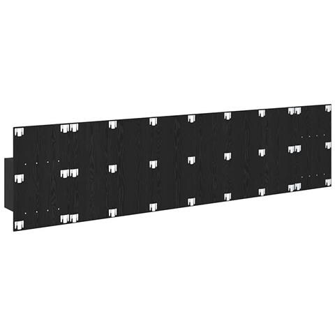 Testata con Comodino 3 pcs Rovere Nero Legno multistrato - Foto 9