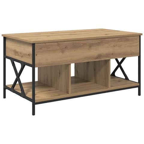 Tavolino da salotto Rovere artigianale 100 x 55 x 48.5 cm - Foto 1