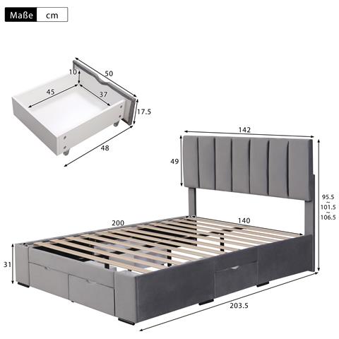 Letto Con 4 Cassetti Su Ruote E Struttura Stabile - Foto 3