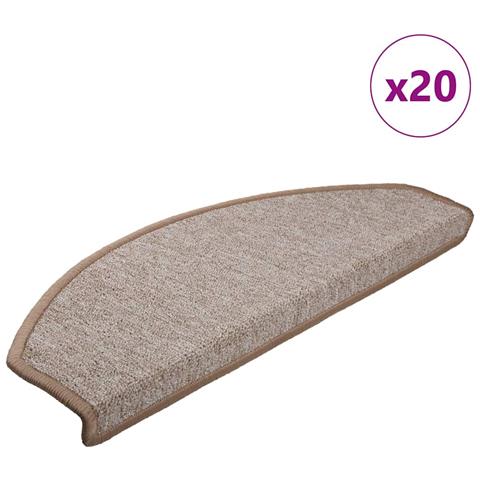 Tappetini per scale 20 pz 65x24x4 cm Marrone chiaro Semicircolari Grandi - Foto 1