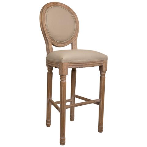 Sgabello In Legno Imbottito Marrone 48x42x76/121h - Foto 1