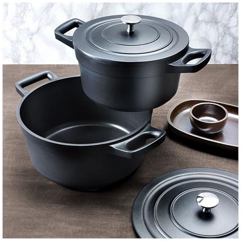 Casseruola alta PRO 28 cm con Coperchio - Alluminio Pressofuso, Rivestimento Antiaderente a 3 Strati Senza PFOA - adatta all'Induzione - Manici Removibili - Adatta al Forno e all'induzione - Made in Italy - Foto 2