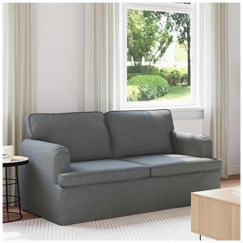 Divano Grigio scuro 142 x 80 x 85 cm Tessuto - Foto 2