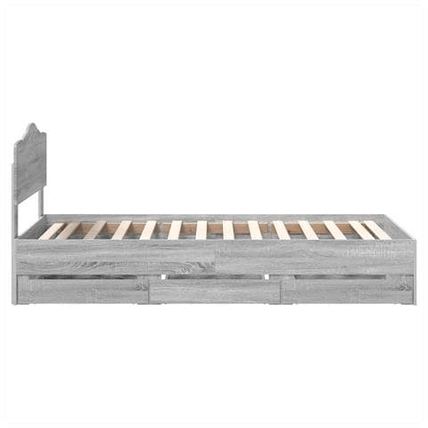 Struttura del letto con cassetto Grigio Sonoma 75 x 190 cm - Foto 9