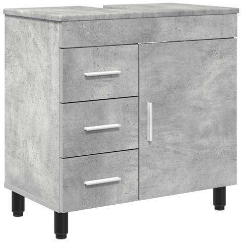 Mobiletto da bagno Grigio Cemento 60 x 35 x 60 cm - Foto 1