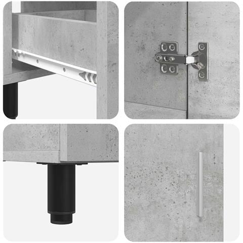 Mobiletto da bagno Grigio Cemento 60 x 35 x 60 cm - Foto 9