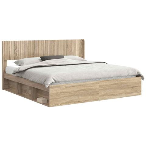 Struttura del letto con stoccaggio e testata Rovere Sonoma - Foto 1