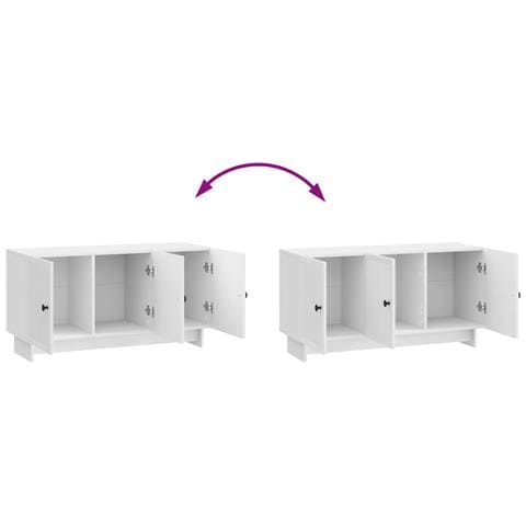 Mobile TV Bianco Lucido 99 x 34,5 x 50 cm Legno ingegnerizzato - Foto 9