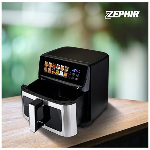 ZHC111S friggitrice Singolo 11 L Indipendente 1800 W Friggitrice ad aria calda Nero, Argento - Foto 2