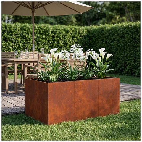 Vaso da giardino Ruggine 120 x 80 x 60 cm Acciaio Corten - Foto 2