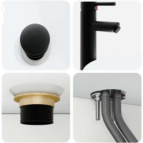 Set di mobili per il bagno 3 pz Bianco Lucido - Foto 2