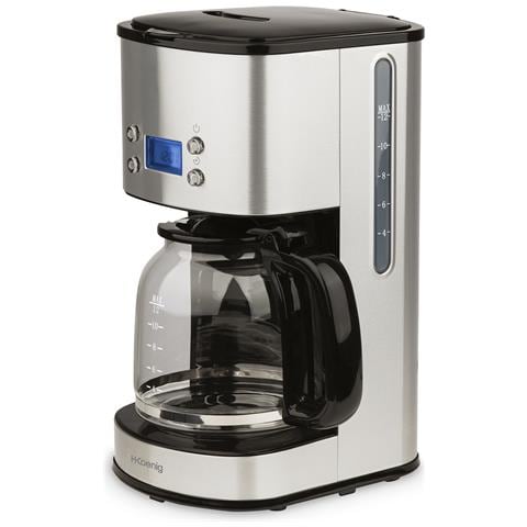 Macchina per caffé americano MG30 SILVER, con filtro in acciaio inox da 1,5 l (12 tazze), caraffa in vetro graduato, mantenimento in caldo - Foto 5