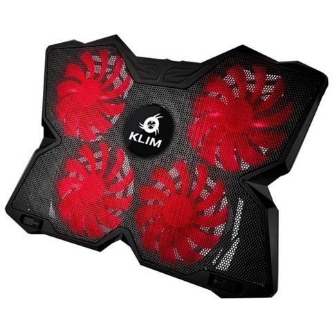 Wind Raffreddatore Per Pc Portatile - Il Più Potente - Azione Rapida - 4 Ventole Con Supporto Per Gaming Pc (nero E Rosso)  - Foto 1