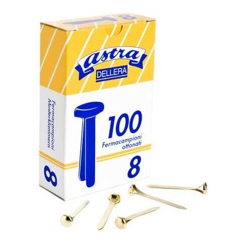 Scatola 100 Fermacampioni N. 8 38mm Ottonati - Foto 2