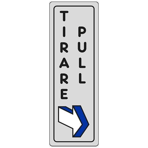 Adesivo Verticale Tirare Pull Porte Negozi Uffici 15cmx5cm - Foto 1