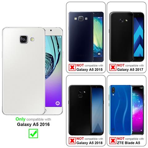 Custodia Compatibile Con Samsung Galaxy A5 2016 In Nero Cometa - Coperchio Protettivo Con Chiusura Magnetica, Funzione Stand E 2 Finestre Di Visualizzazione - Foto 10