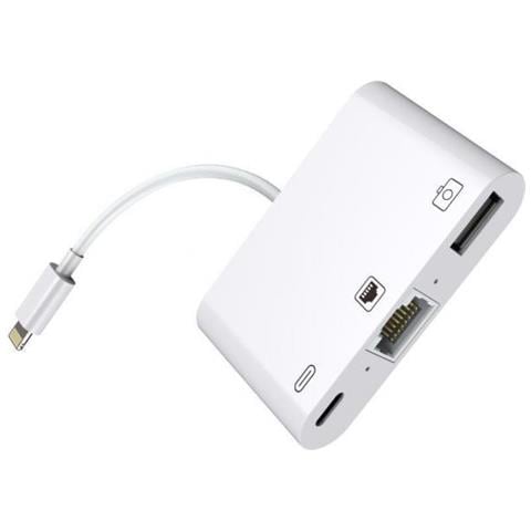W125648613 cavo di interfaccia e adattatore RJ45, Lightning, USB Lightning Hub Bianco - Foto 1