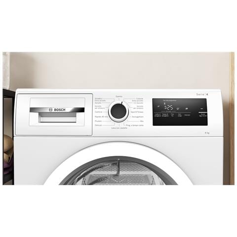 Bosch Serie 4 WTH85V18II Asciugatrice a pompa di calore 8 kg Bianco, Libera installazione, Caricamento frontale, Pompa di calore, Bianco, Manopola, Touch, Bianco - Foto 5