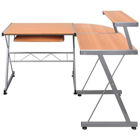 Scrivania Computer Angolo Marrone 132x112x99 Legno Multistrato - Foto 6