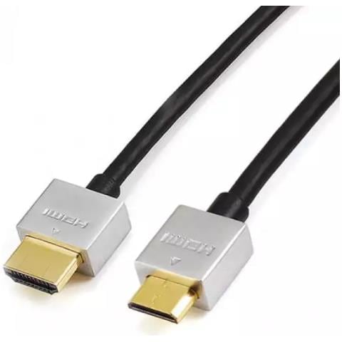 Cavo HDMI Full HD ad Alta Velocità con Ethernet 1m Ultra Slim Mini - Nero - Foto 1