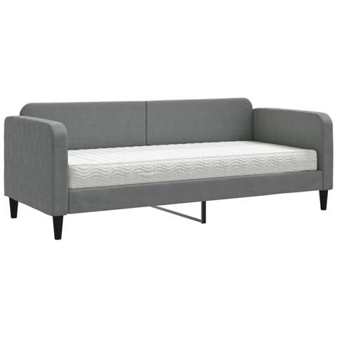 Divano Letto Con Materasso Grigio Scuro 80x200 Cm In Tessuto - Foto 1