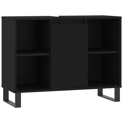 Mobile Da Bagno Nero 80x33x60 Cm In Legno Multistrato - Foto 1