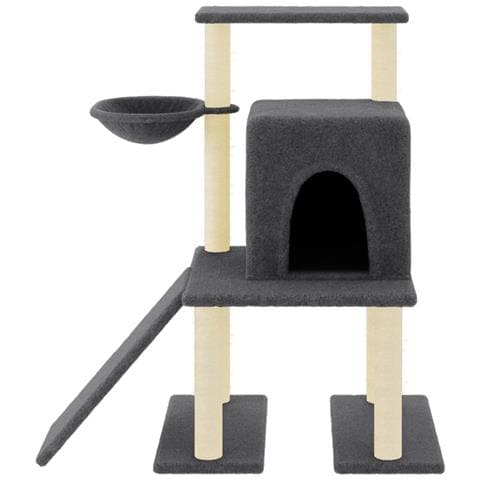 Albero Per Gatti Con Tiragraffi In Sisal Grigio Scuro 96,5 Cm - Foto 2