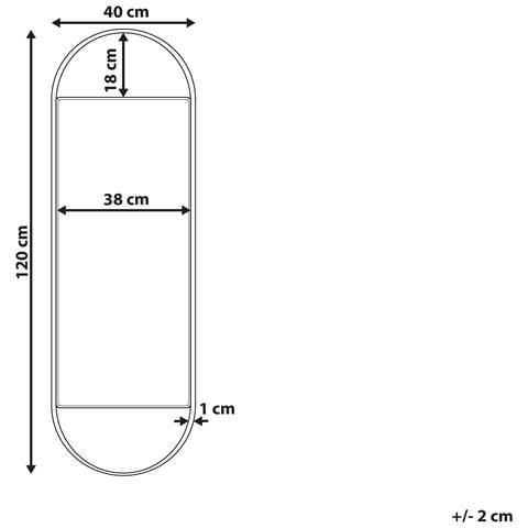 Specchio Vallery 40 Cm 120 Cm Metallo Nero - Foto 9