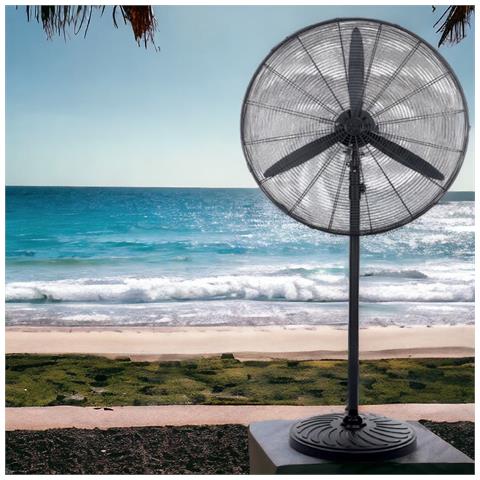 Mega Ventilatore Grande Ø66 Cm Industriale 130w Turbo Con 3 Pale In Metallo E Altezza Regolabile - Foto 2