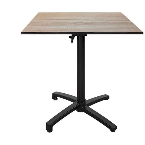 Tavolo Da Terrazza Pieghevole In Compact Hpl Decoro Legno Chiaro 70 X 70 - Foto 1