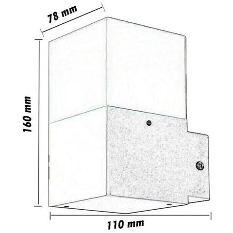 Applique Cubo Lampada Da Parete Muro Esterno Portalampada E27 Ip44 Bianco - Foto 6