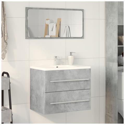 Mobile Lavabo Grigio Cemento 60x38,5x48 Cm In Legno Multistrato - Foto 3