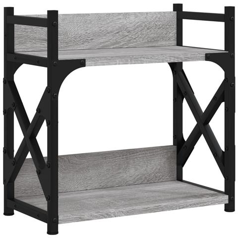 Supporto Stampante 2 Piani Grigio Sonoma 40x20x40cm Multistrato - Foto 2