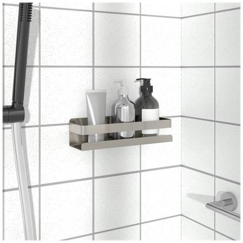 Mensola Per Doccia 23x6,5x6 Cm In Acciaio Inox 304 Spazzolato - Foto 1