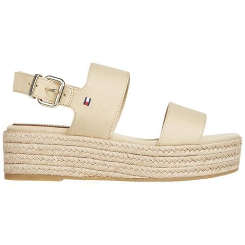 Mid Wedge Sandal Sandali Cotone Scarpe Donna Beige Eu 36, Fw0fw07885 Acr - Foto 1