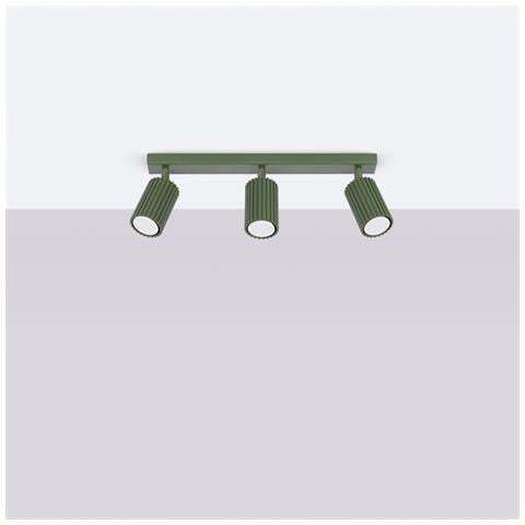 Lampada Da Soffitto Karbon 3l Verde Oliva Sl. 1619 - Minimalista Lampada Da Soffitto Verde Oliva 16.5x45x6.5 Cm - Foto 2