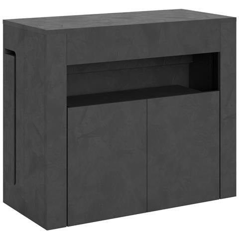 Consolle Allungabile 90x42/302 Cm Evolve Antracite Spatolato Con Panca Inferiore - Foto 1