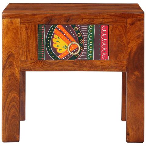 Comodino 40x40x36 Cm In Legno Massello Di Acacia - Foto 2