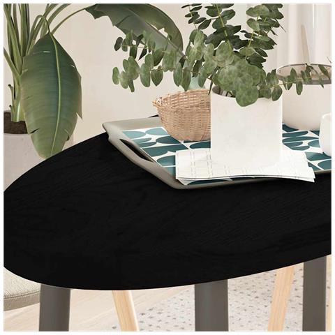 Piano Tavolo Marrone Scuro 100x50x4 Cm In Rovere Massello Ovale - Foto 1