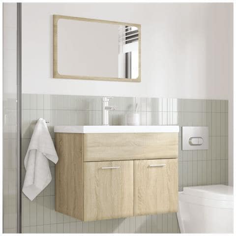 Set Mobili Da Bagno 3 Pz Rovere Sonoma In Legno Multistrato - Foto 3