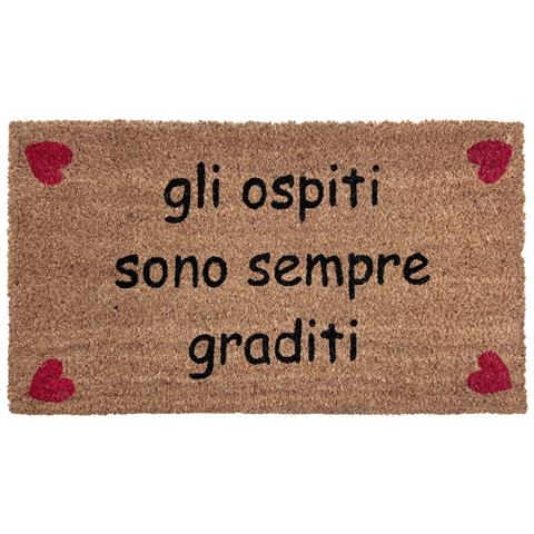 Zerbino Entrata Ingresso Casa Esterno Antiscivolo Cocco Disegno Ospiti Graditi - Foto 1