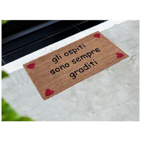 Zerbino Entrata Ingresso Casa Esterno Antiscivolo Cocco Disegno Ospiti Graditi - Foto 5