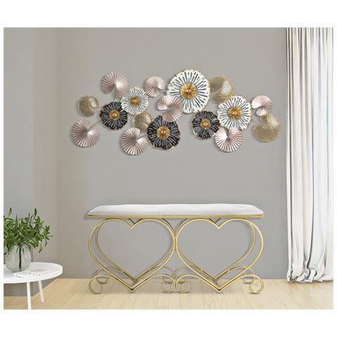 Panca Cuore 3 - Oro - Metallo - 105x37,5x51,5 Cm - Foto 8