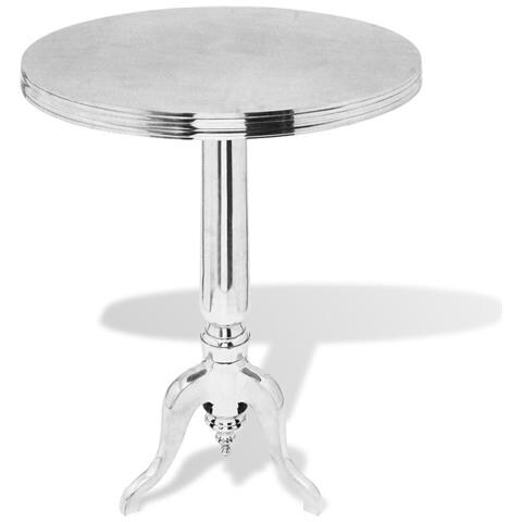 Lusso Casadino - Tavolino Da Salotto Rotondo In Alluminio Argentato - Foto 2