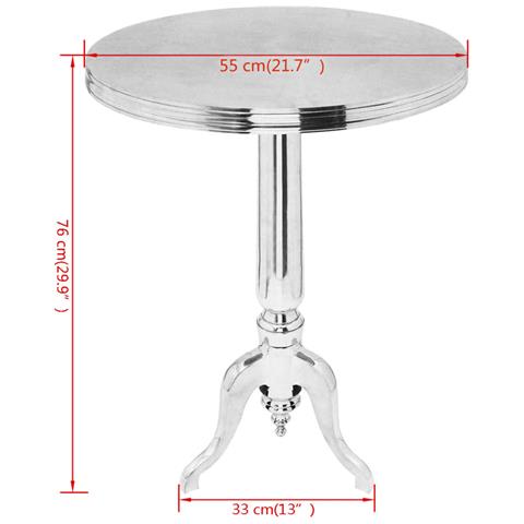 Lusso Casadino - Tavolino Da Salotto Rotondo In Alluminio Argentato - Foto 4